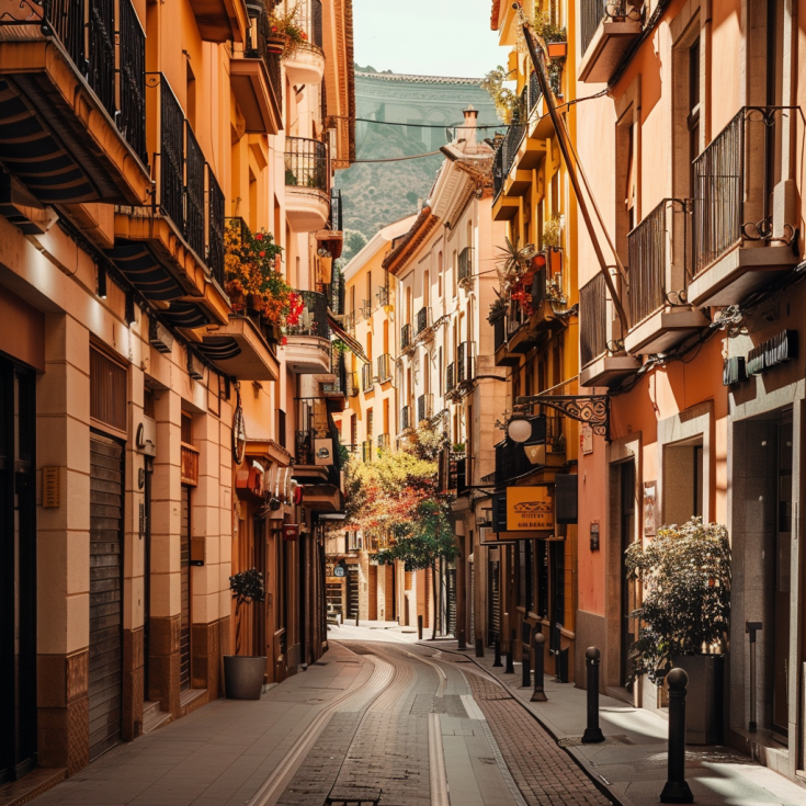 Street view of buildings